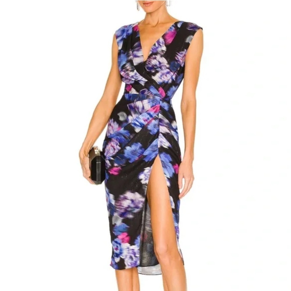 Amanda Uprichard Roma Draped Midi Sheath Dress - XS